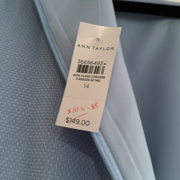 NEW Anne TaylorLight Blue Sheath Dress good buttons Womens Sz 14 - Picture 4 of 7